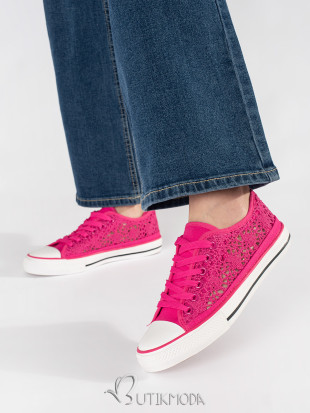 Rosa durchbrochene Sneakers