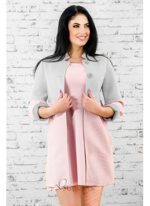 Mantel grau - pink 817-11