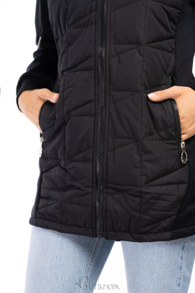 Sweatjacke mit Reißverschluss Schwarz