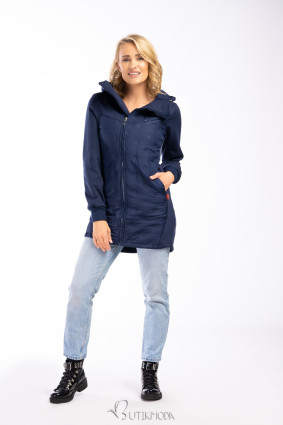 Sweatjacke mit strukturiertem Material Himmelblau