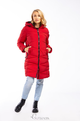 Extra warme Winterjacke mit Plüsch Navy/Grau