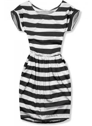 Basic-Kleid schwarz/weiß