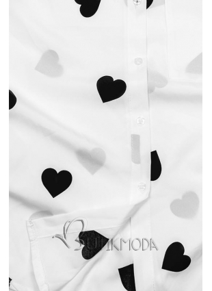 Hemd mit Herzprint schwarz/weiß