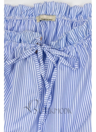 Off-Shoulder Kleider mit Streifen hellblau