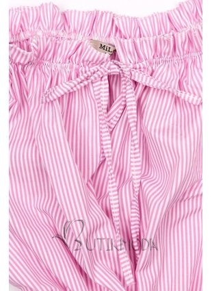 Off-Shoulder Kleider mit Streifen rosa