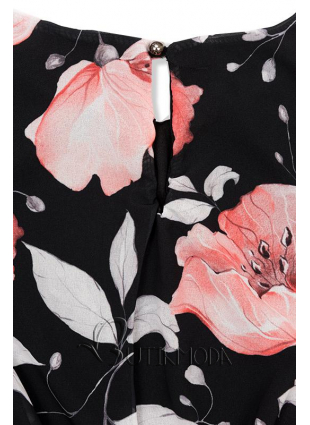 Kleid mit Blumenprint schwarz