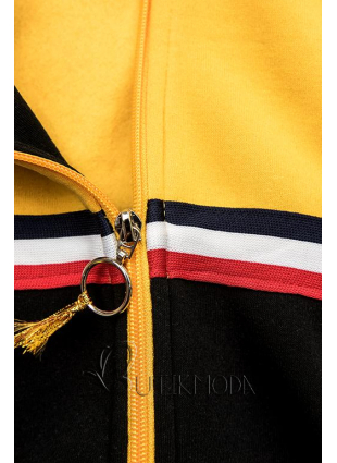 Verlängertes Sweatshirt schwarz / gelb