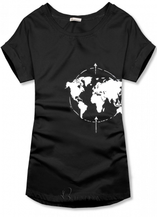 Schwarzes T-Shirt WORLD
