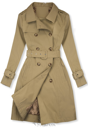 Zweireihiger Trenchcoat Mocca