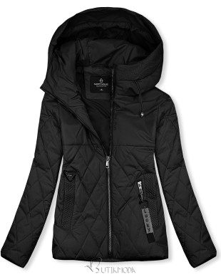 Steppjacke mit Kapuze Schwarz