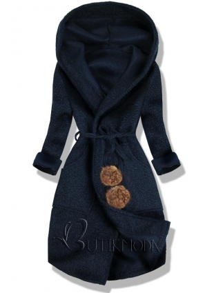 Mantel mit Kapuze dunkelblau