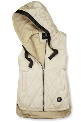 Beige Kapuzenweste