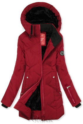 Rote Winterjacke mit Plüsch