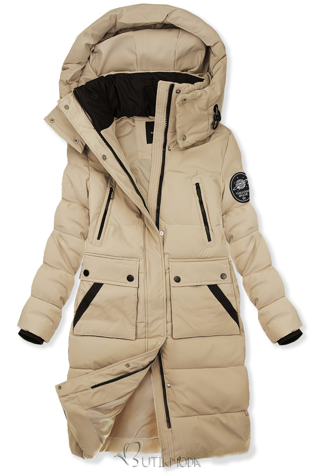 Verlängerte Winterjacke SPACE Mocca