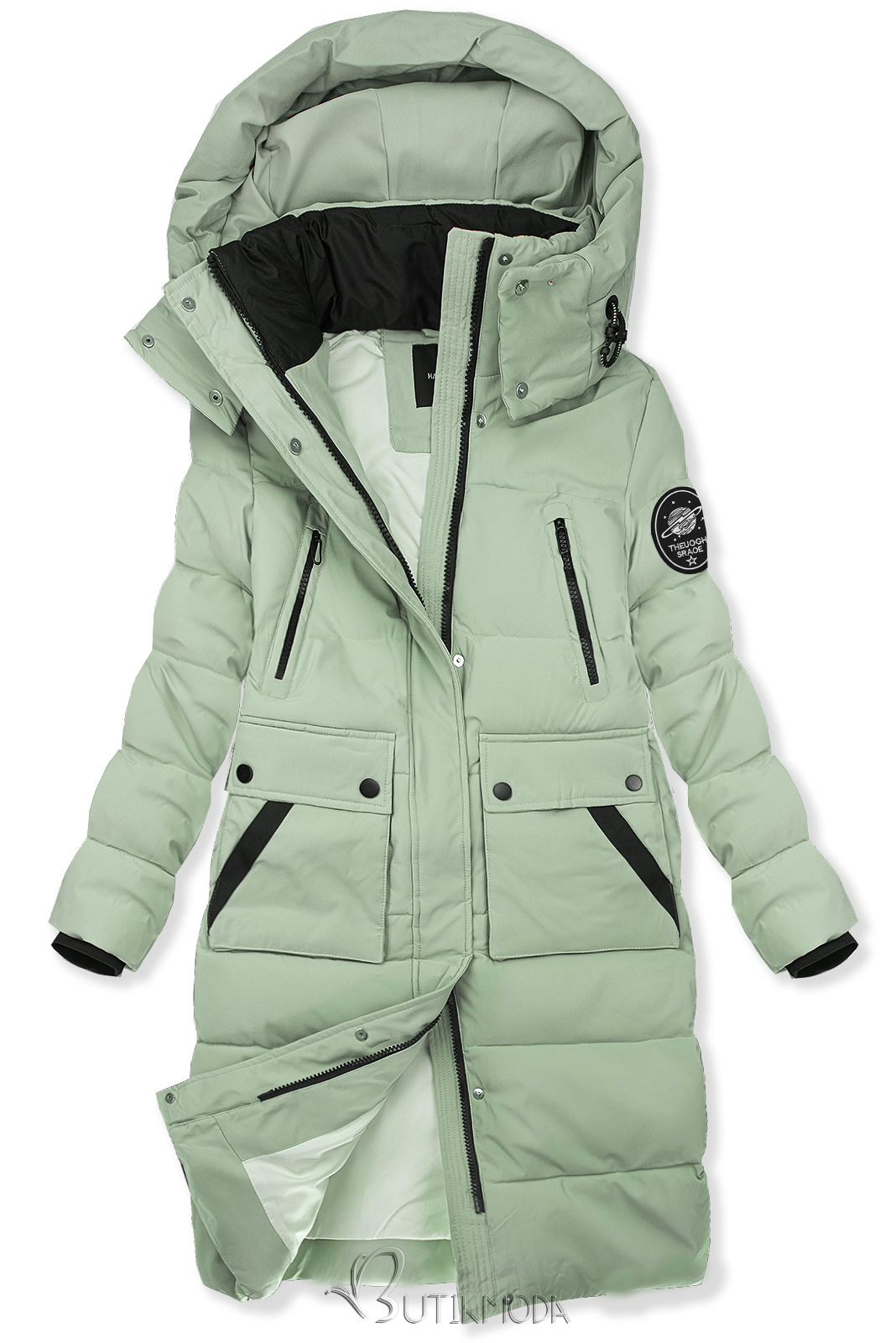 Verlängerte Winterjacke SPACE Mint