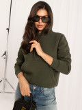 Khaki Damen Sweatshirt mit Kapuze RUE PARIS