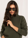 Khaki Damen Sweatshirt mit Kapuze RUE PARIS