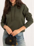 Khaki Damen Sweatshirt mit Kapuze RUE PARIS