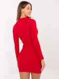 Rotes Mini-Kleid mit langen Ärmeln