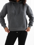 Dunkelgrauer Damen Hoodie RUE PARIS