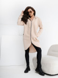 Beige lange Basic Hoodie Tina RUE PARIS