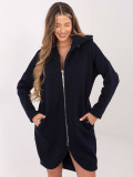 Dunkelblaue lange Kapuzenjacke RUE PARIS