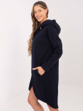 Dunkelblaue lange Kapuzenjacke RUE PARIS