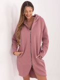 RUE PARIS Lange rosa Kapuzenpullover