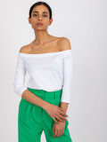 Weiße Bluse mit Carmen-Ausschnitt Basic Live