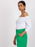 Weiße Bluse mit Carmen-Ausschnitt Basic Live