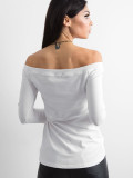 Weiße Bluse mit Carmen-Ausschnitt Basic Live