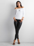 Weiße Bluse mit Carmen-Ausschnitt Basic Live