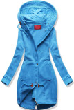 Long-Sweatjacke mit Kapuze blau