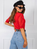 Rote Baumwollbluse RUE PARIS