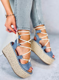 Plateau-Espadrilles Hellblau