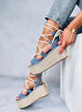 Plateau-Espadrilles Hellblau