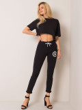 Schwarze Sporthose mit Applikation