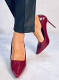 Glänzende Damenpumps Weinrot