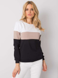 Damen Sweatshirt in Schwarz-Beige von RUE PARIS