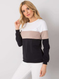 Damen Sweatshirt in Schwarz-Beige von RUE PARIS
