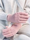 Winterhandschuhe mit Strickmuster Rosa