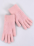 Winterhandschuhe mit Strickmuster Rosa