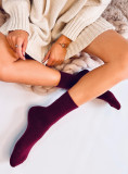 Winterwollsocken Weinrot