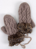 Fäustlinge mit Strickmuster Mocca