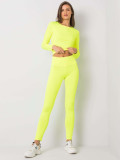 Fluo gelbes Damen Sportset