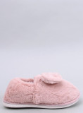 Kunstfell-Hausschuhe mit Schleife Rosa