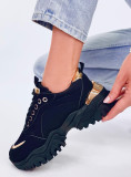 Sportliche Damen-Sneaker in Schwarz/Gold