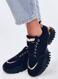 Sportliche Damen-Sneaker in Schwarz/Gold