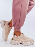 Sportliche Damen-Sneaker in Beige/Gold