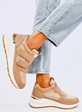 Sneaker mit Klettverschluss Beige